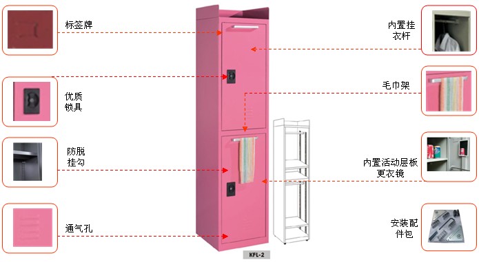 钢制两门更衣柜
